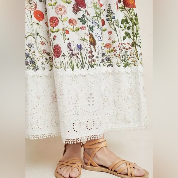 ✨ Anthropologie Genevieve Lace Maxi Skirt Sz M - Picture 4 of 7